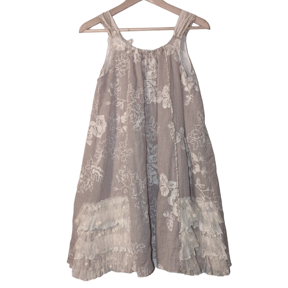 Isobella & Chloe Cotton Tulle Lined Knee Length Cottagecore Boho Dress 14 - Picture 2 of 11